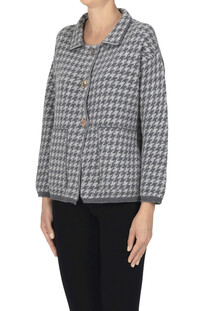 Hound's tooth print cardigan jacket Clouds